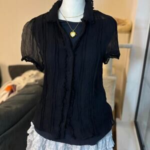 Vintage black jcrew blouse with